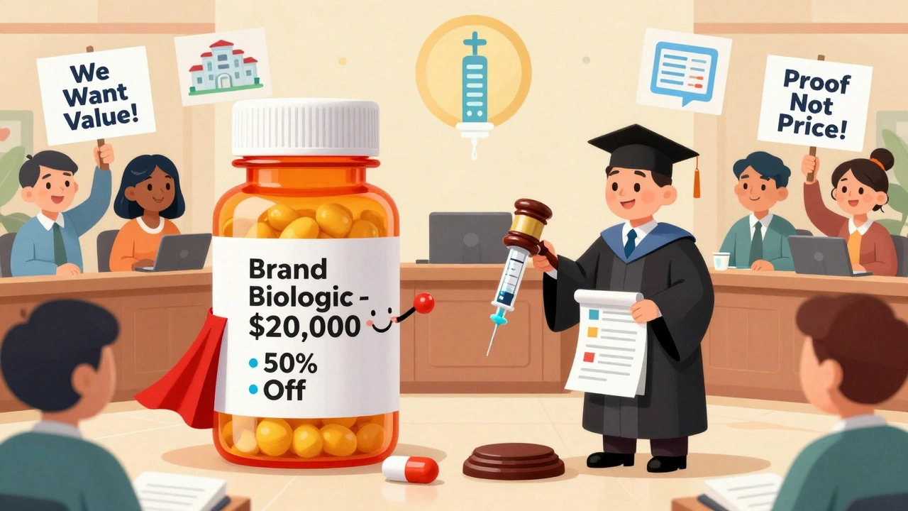 A biosimilar pill with a cape wins a courtroom battle against an expensive brand-name drug.