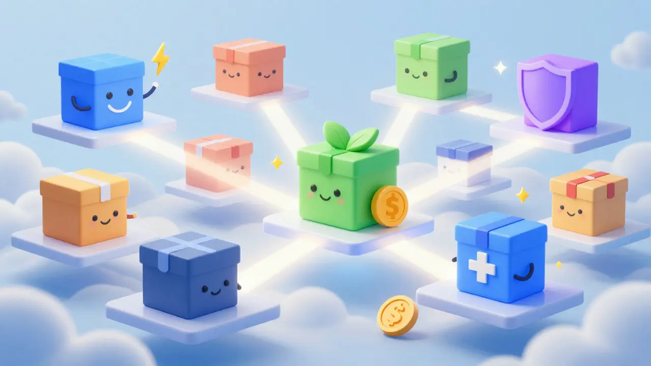 Whimsical illustration of various online pharmacy options