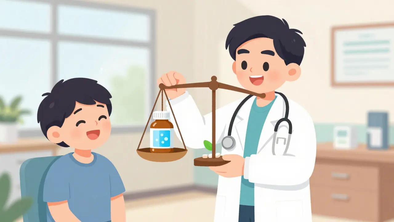 Doctor and patient discussing the balance between different OTC gas remedies